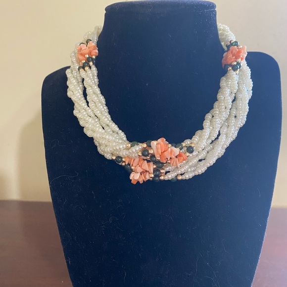 Freshwater Elegant Pearl Twisted Multi strand Necklace - Picture 2 of 12